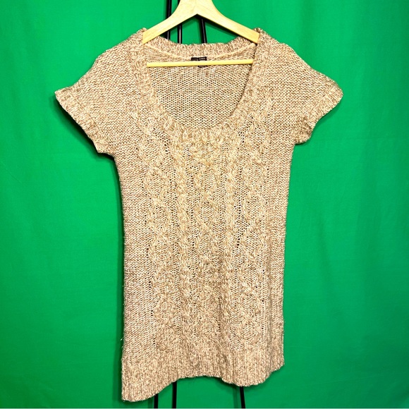 L Long Sweater or Mini Dress Short Sleeves Wool - Picture 1 of 10